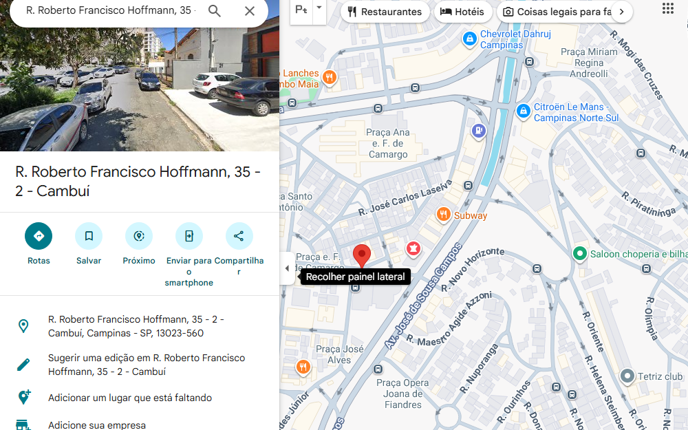 Mapa da localizacao da Elyte Barbearia em Campinas